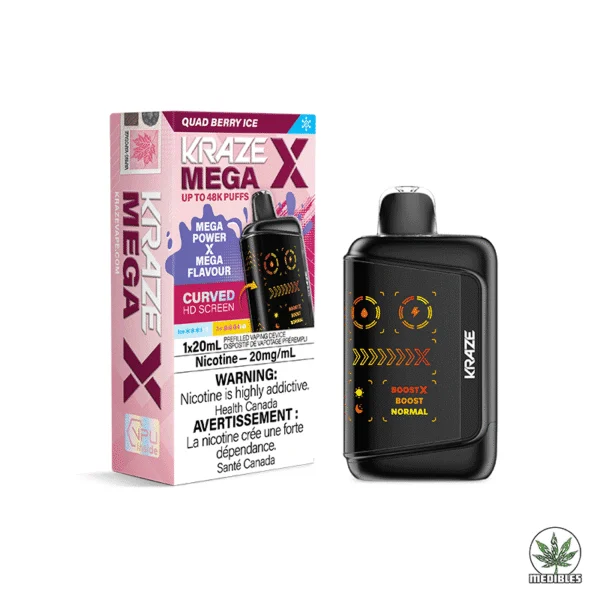 Kraze Mega X 48K Disposable Vape Box Quad Berry Ice