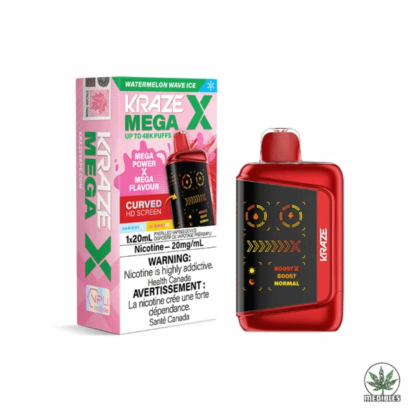 Kraze Mega X 48K Disposable Vape Box Watermelon Wave Ice